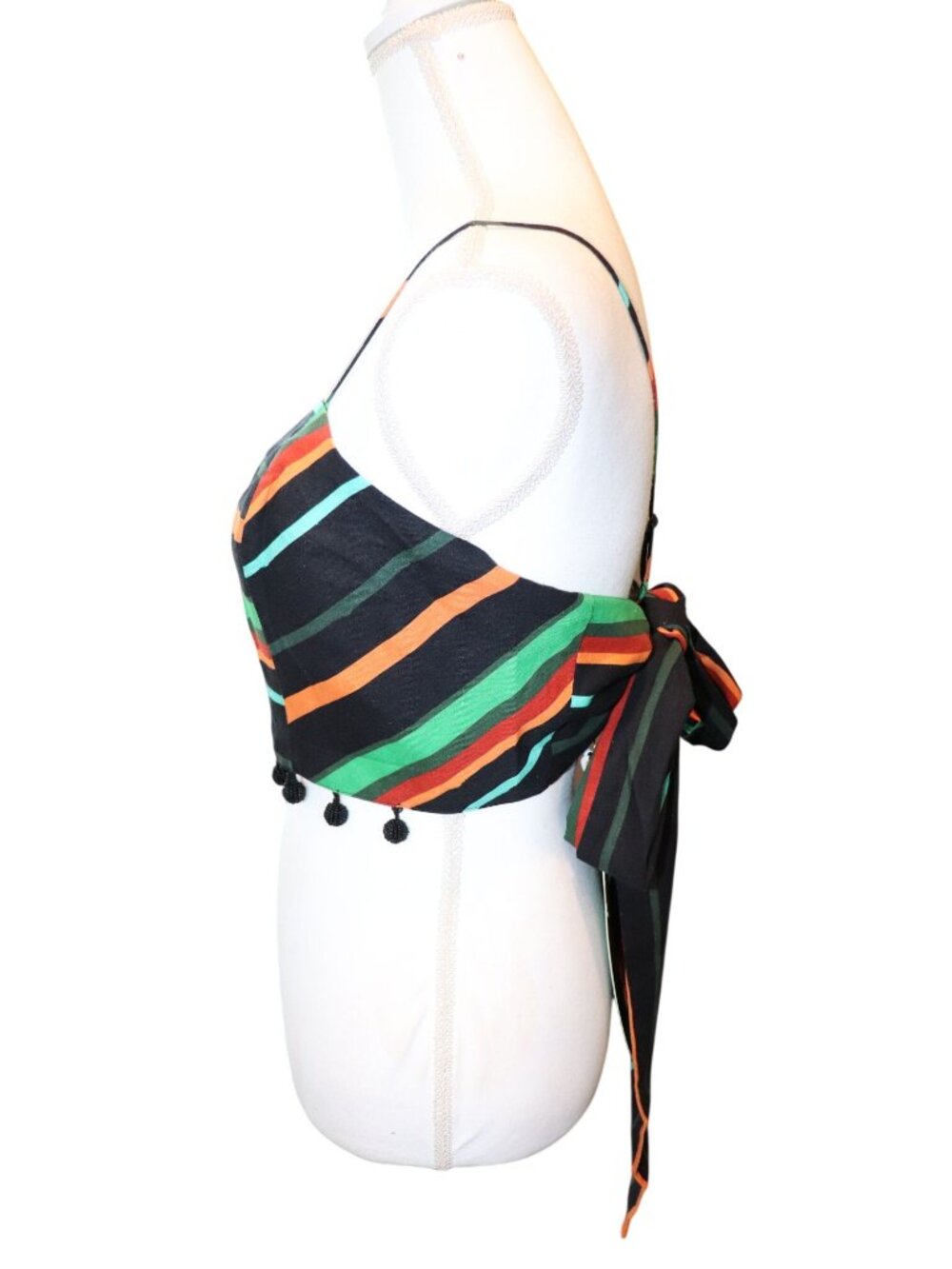 Farm Rio NWT Striped Multi-Color Crop Top, Size XL - Picture 2 of 5